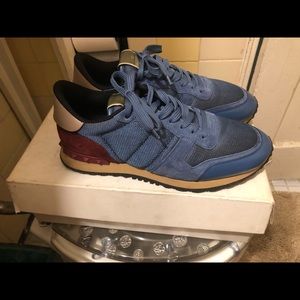 Valentino Rockstud Mens Blue Sneakers 42 Authentic
